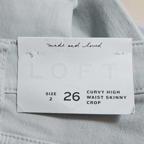 NWT LOFT Loght gray curvy high waist skinny cropped jeans - Picture 14 of 14